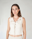 Ivory Knit Snap Front Tank