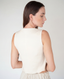 Ivory Knit Snap Front Tank