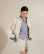Ivory Herringbone Rider Jacket