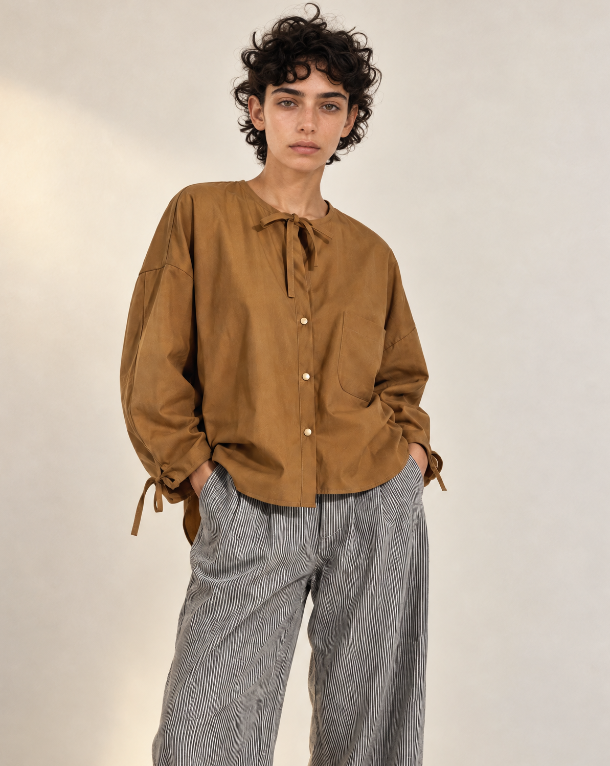 Caramel Tie Shirt