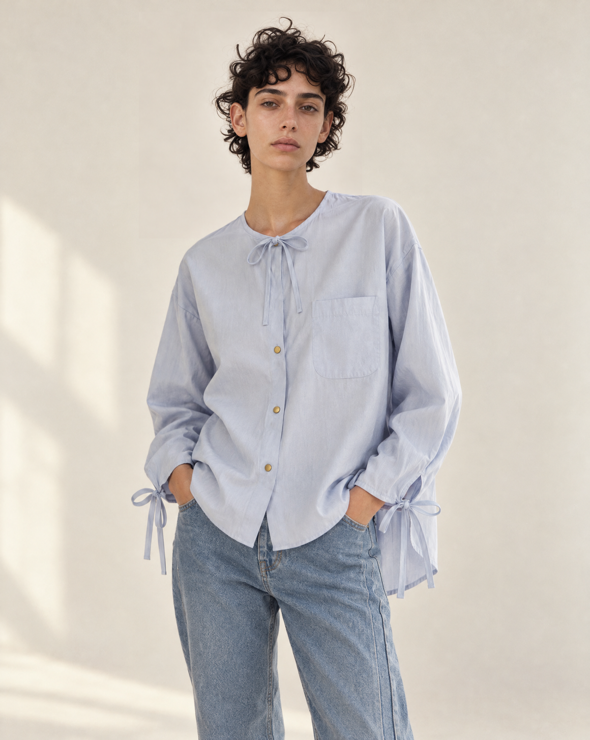 Sky Blue Tie Shirt