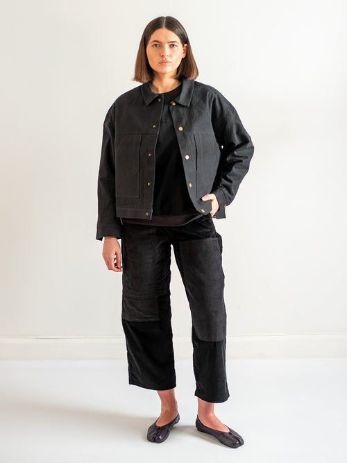 Black Varsity Jacket – Canvas Snap Workwear