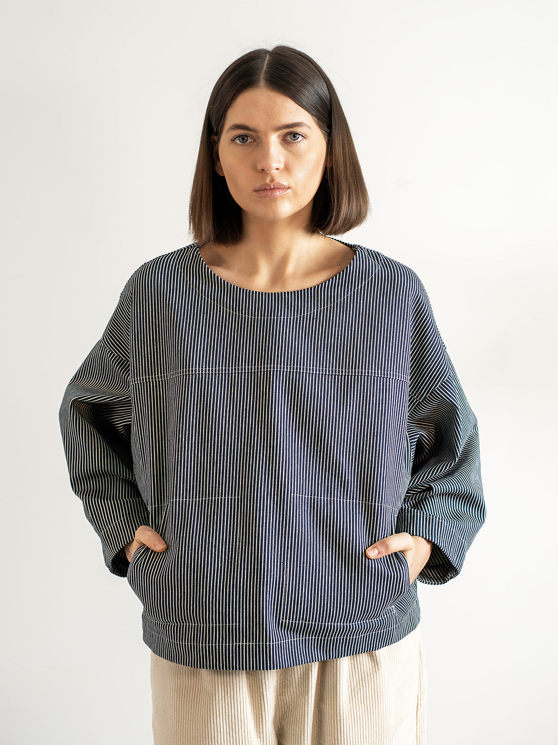 Railroad Stripe Canvas Tunic – Organic Cotton