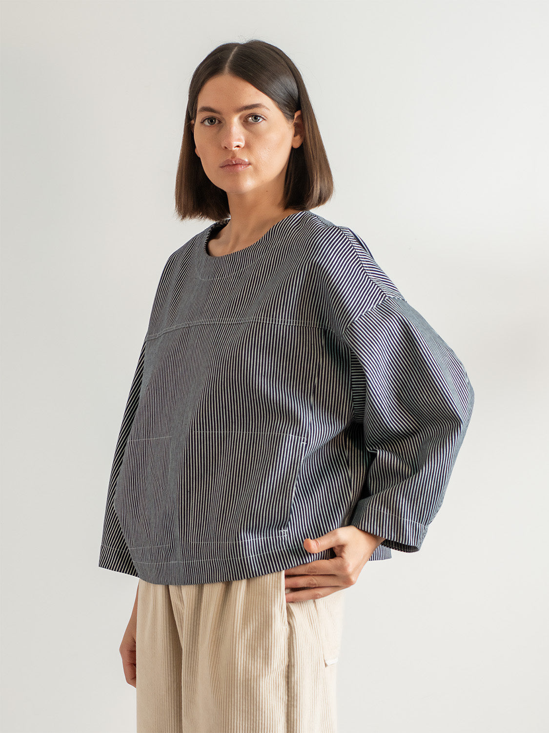 Railroad Stripe Canvas Tunic – Organic Cotton