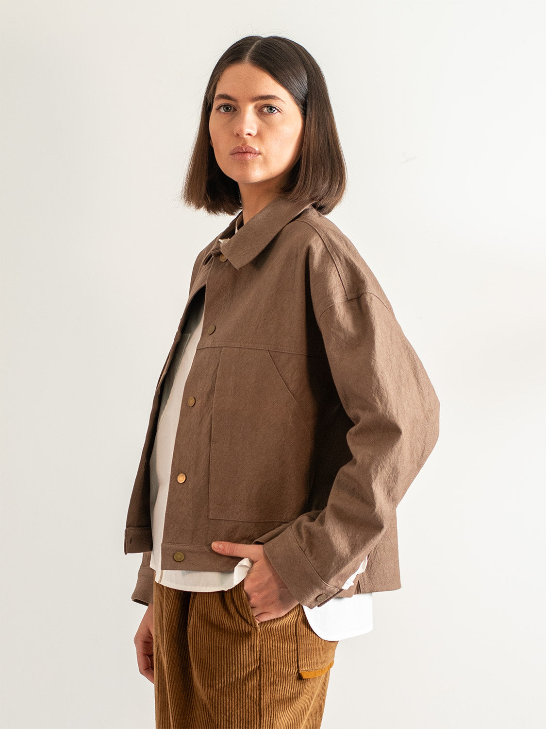 Cocoa Varsity Jacket – Canvas Snap Workwear