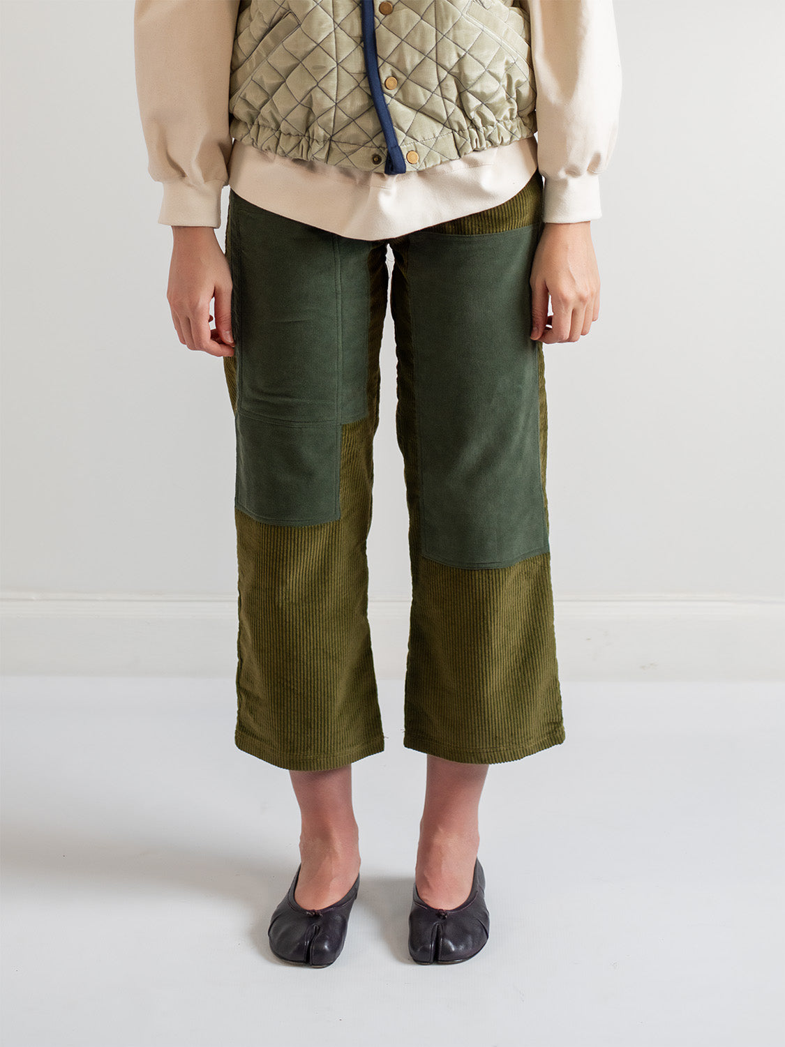 Green Velvet Corduroy Trousers