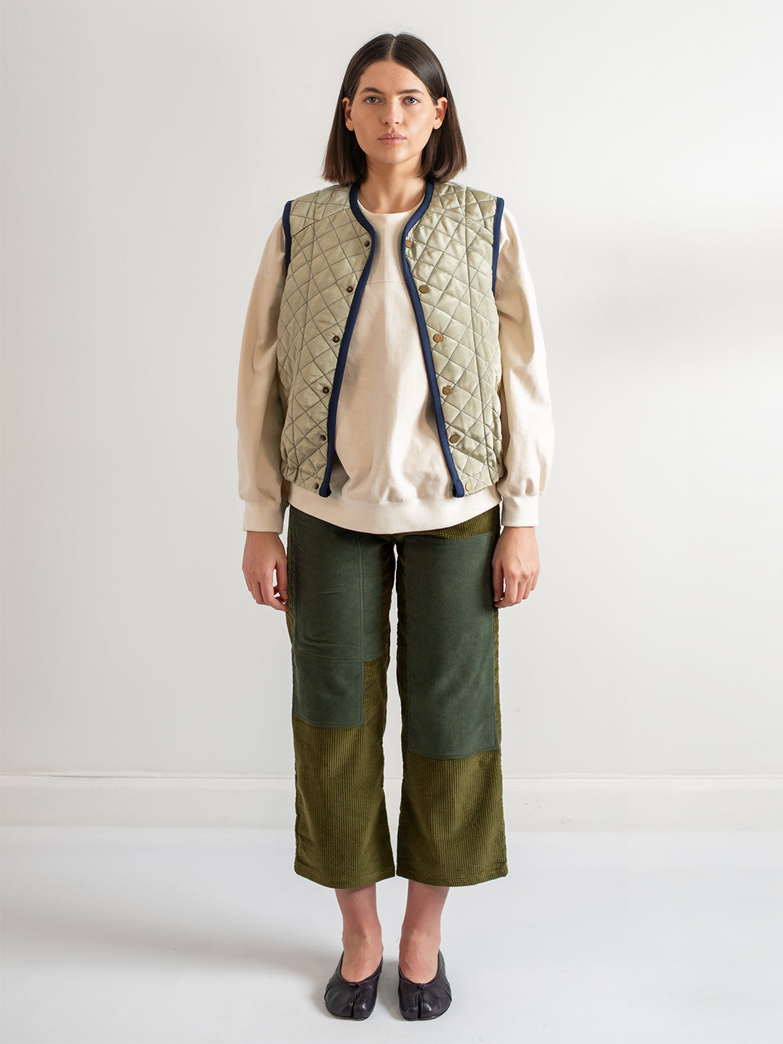 Green Velvet Corduroy Trousers
