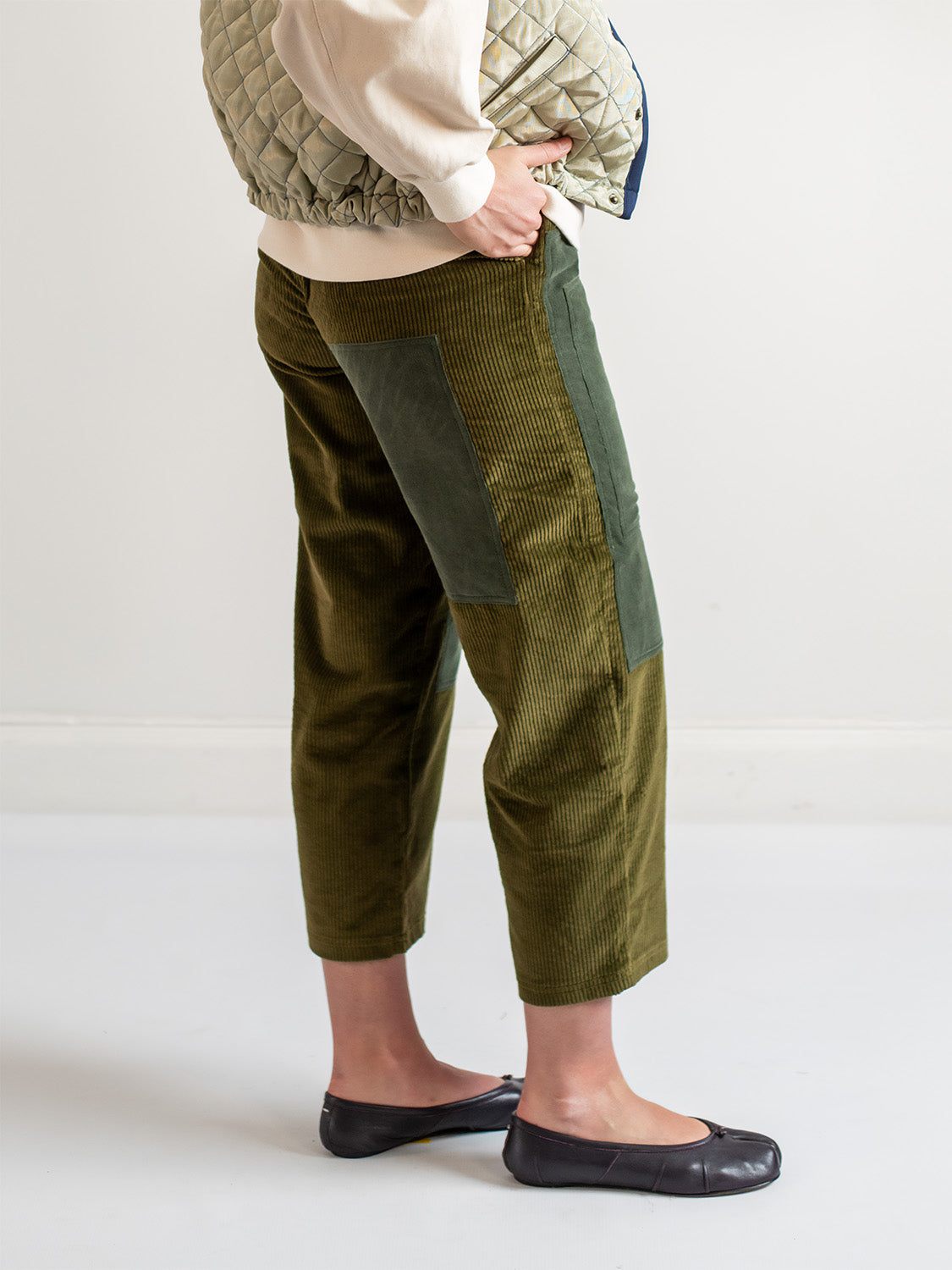 Green Velvet Corduroy Trousers