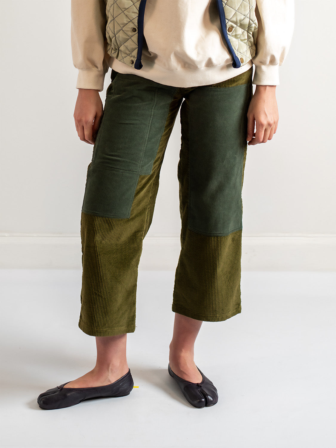 Green Velvet Corduroy Trousers