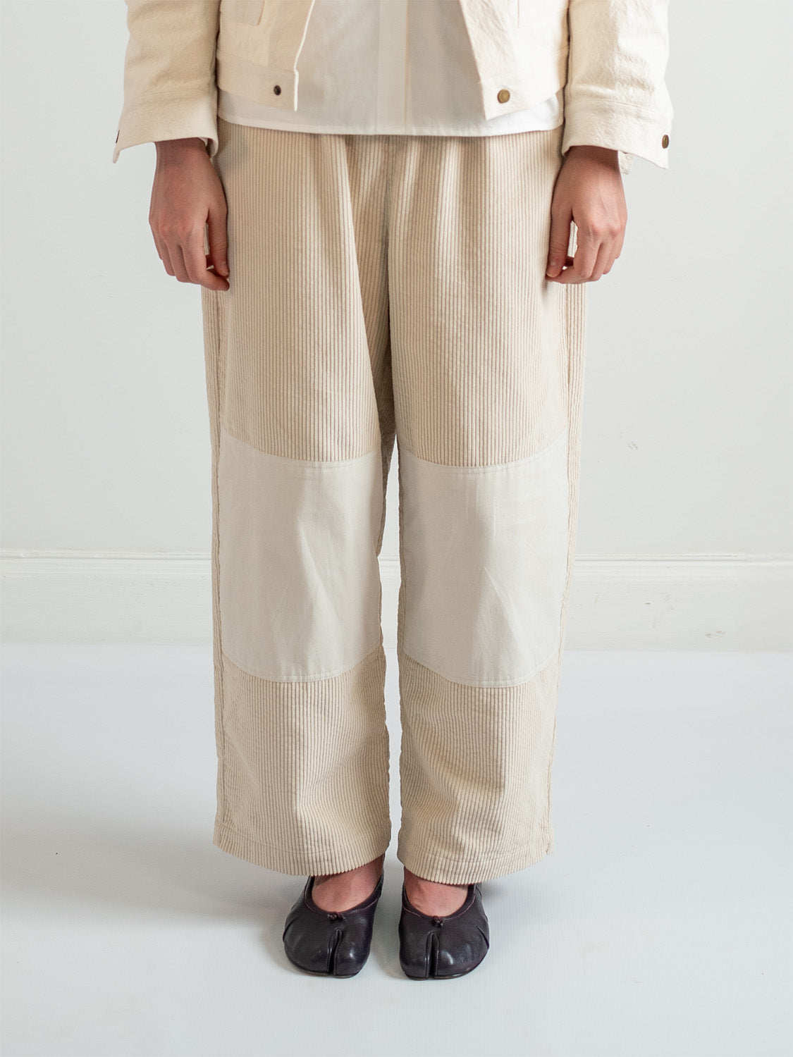 Ivory Velvet Corduroy Pants