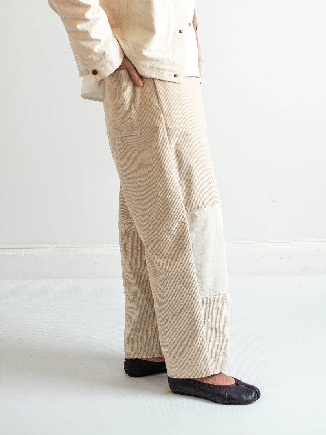 Ivory Velvet Corduroy Pants