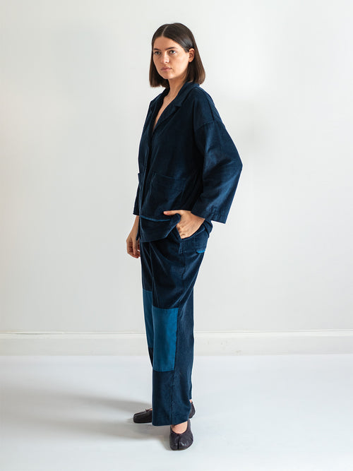 Blue Velvet Corduroy Pants