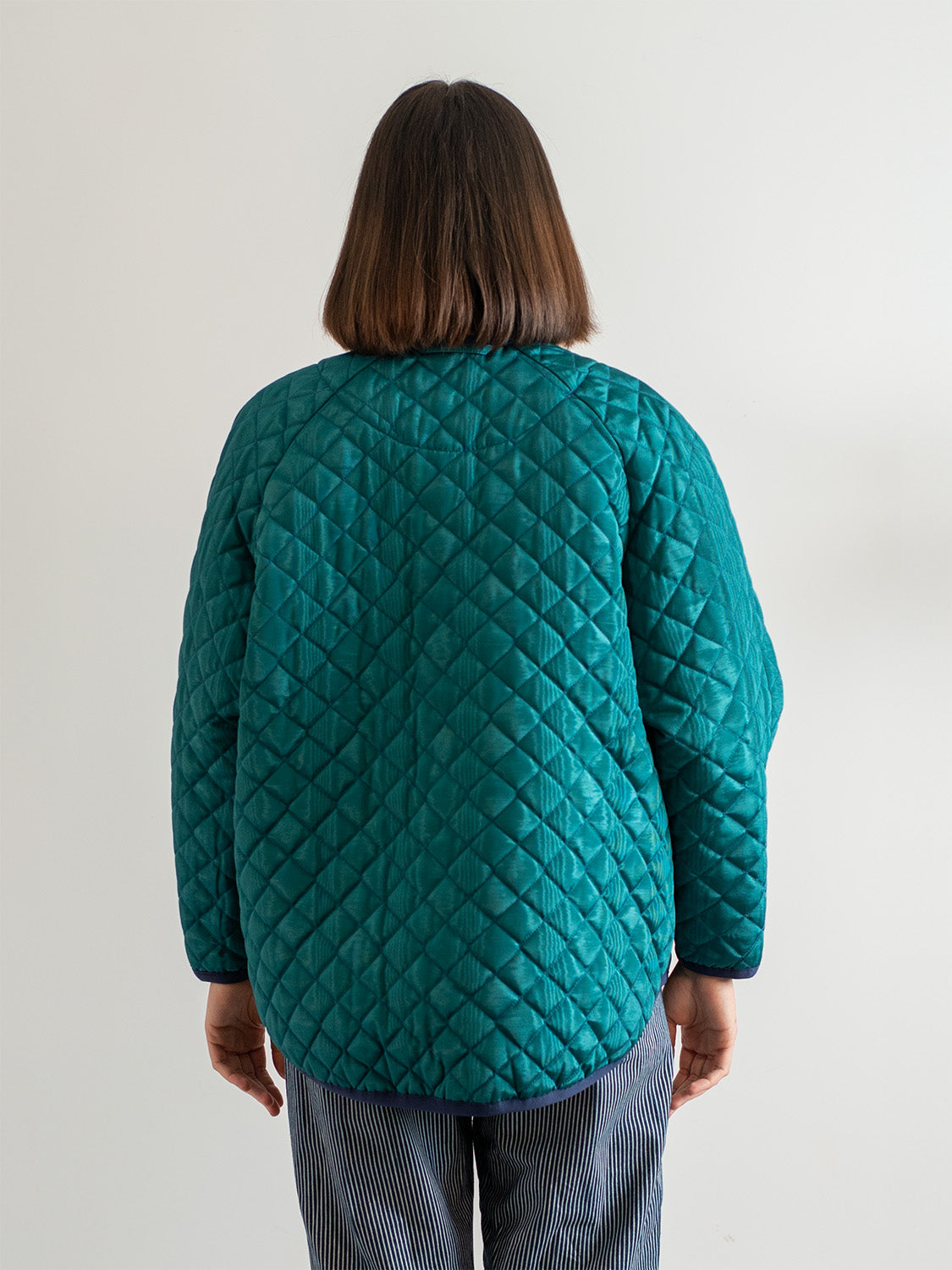 Blue Spruce Moiré Cotton Quilt Jacket