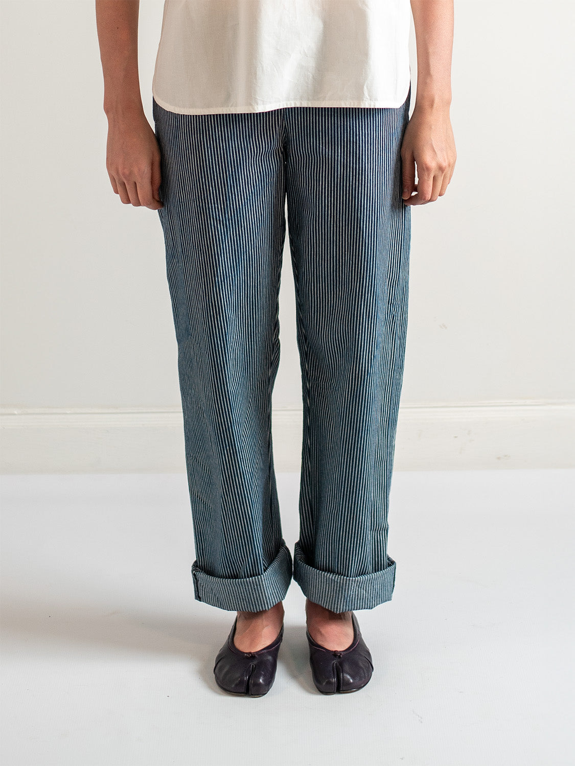 Railroad Stripe Denim Garden Pants