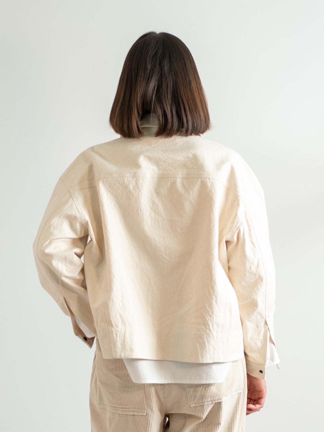 Ivory Varsity Jacket – Canvas Snap Workwear